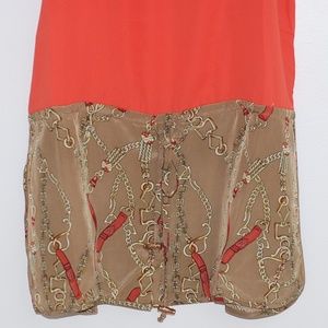 NWT Orange & Tan Shorts Romper Sz S